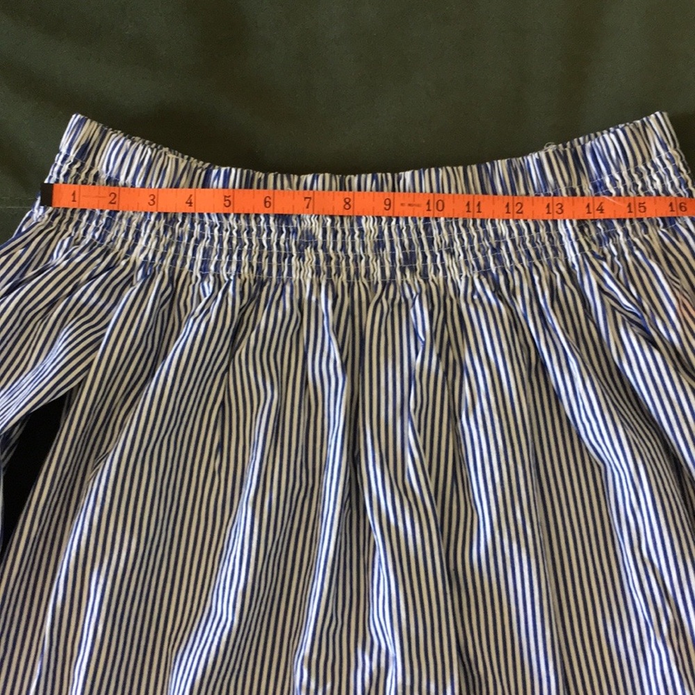 Tuckernuck Inslee blue and white striped off shoulder tunic blouse top S - Picture 10 of 14